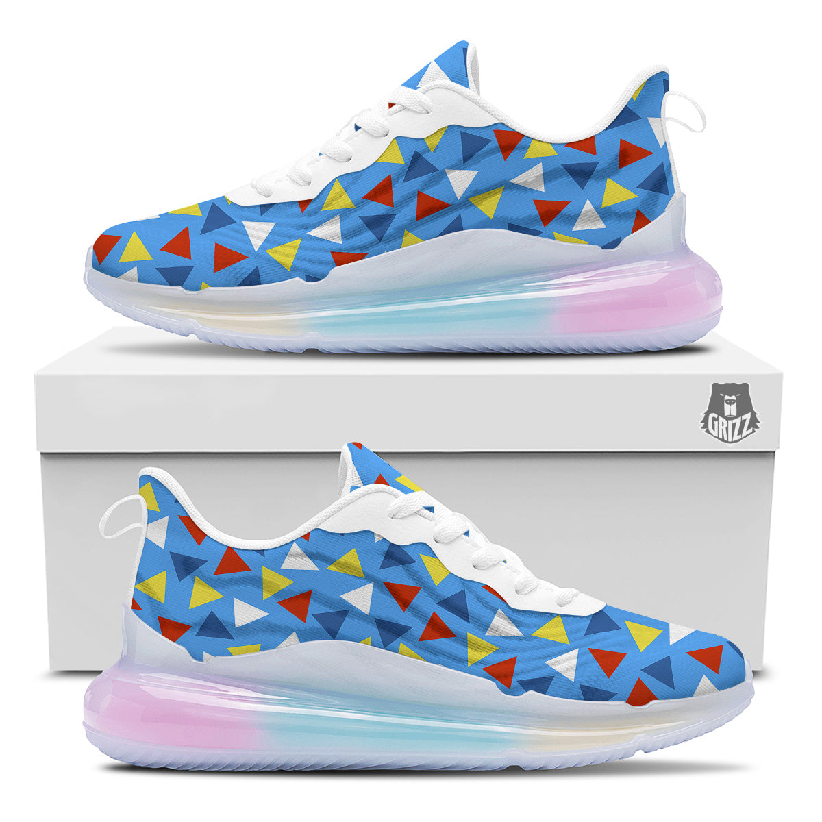 Triangle Autism Awareness Color Print Pattern Running Sneakers-grizzshop