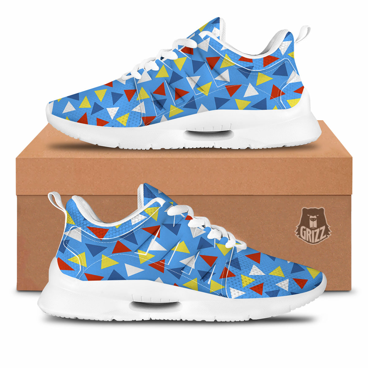 Triangle Autism Awareness Color Print Pattern Tennis Shoes-grizzshop