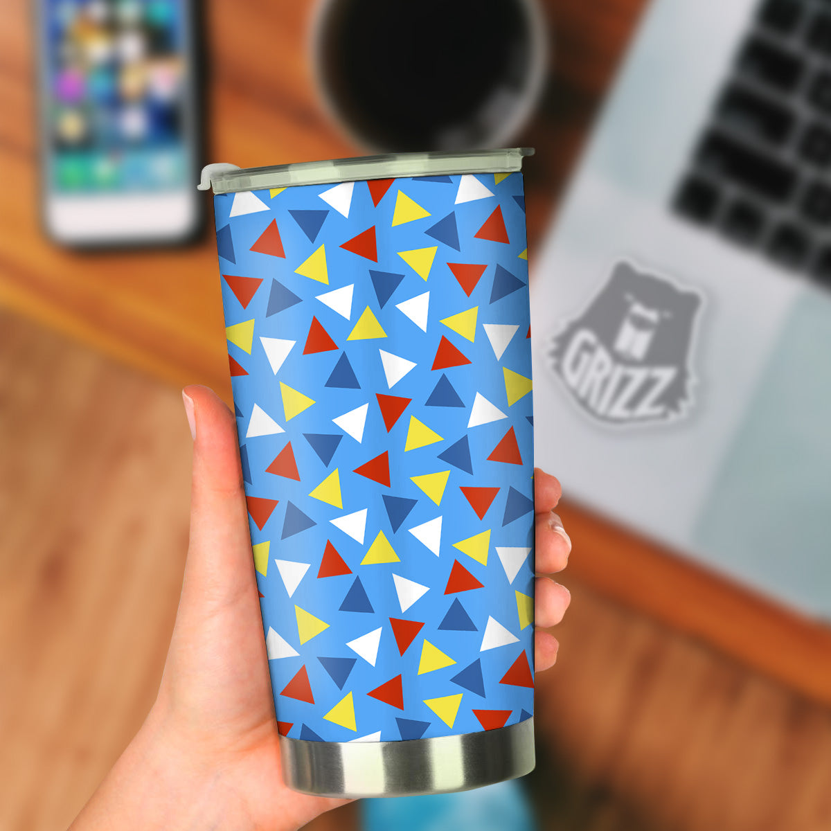 Triangle Autism Awareness Color Print Pattern Tumbler-grizzshop