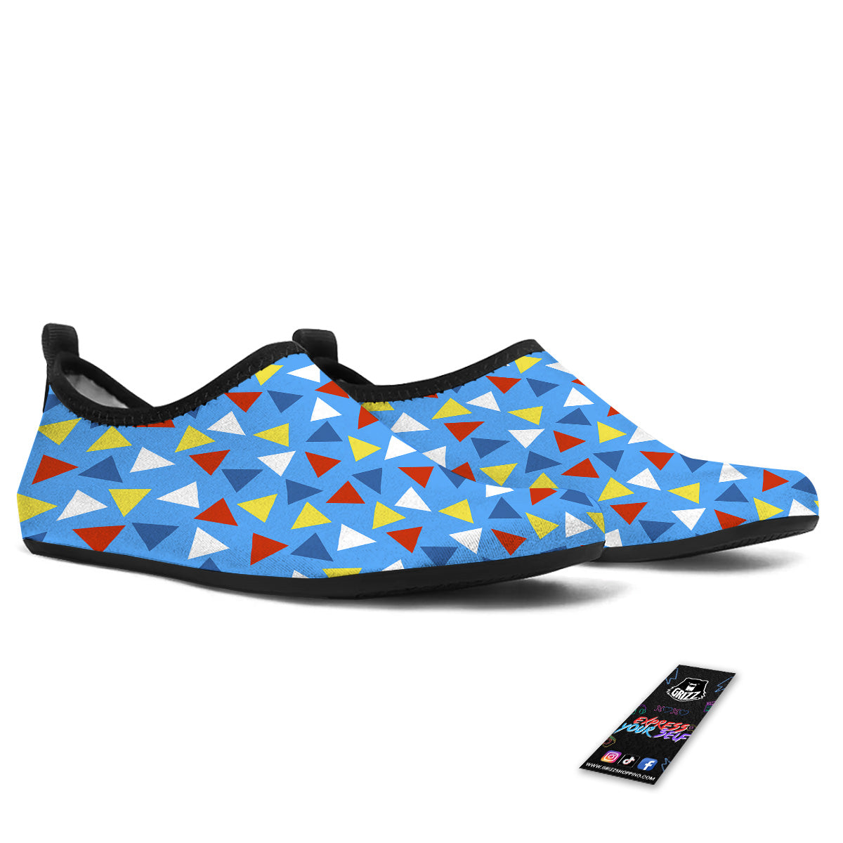 Triangle Autism Awareness Color Print Pattern Water Shoes-grizzshop