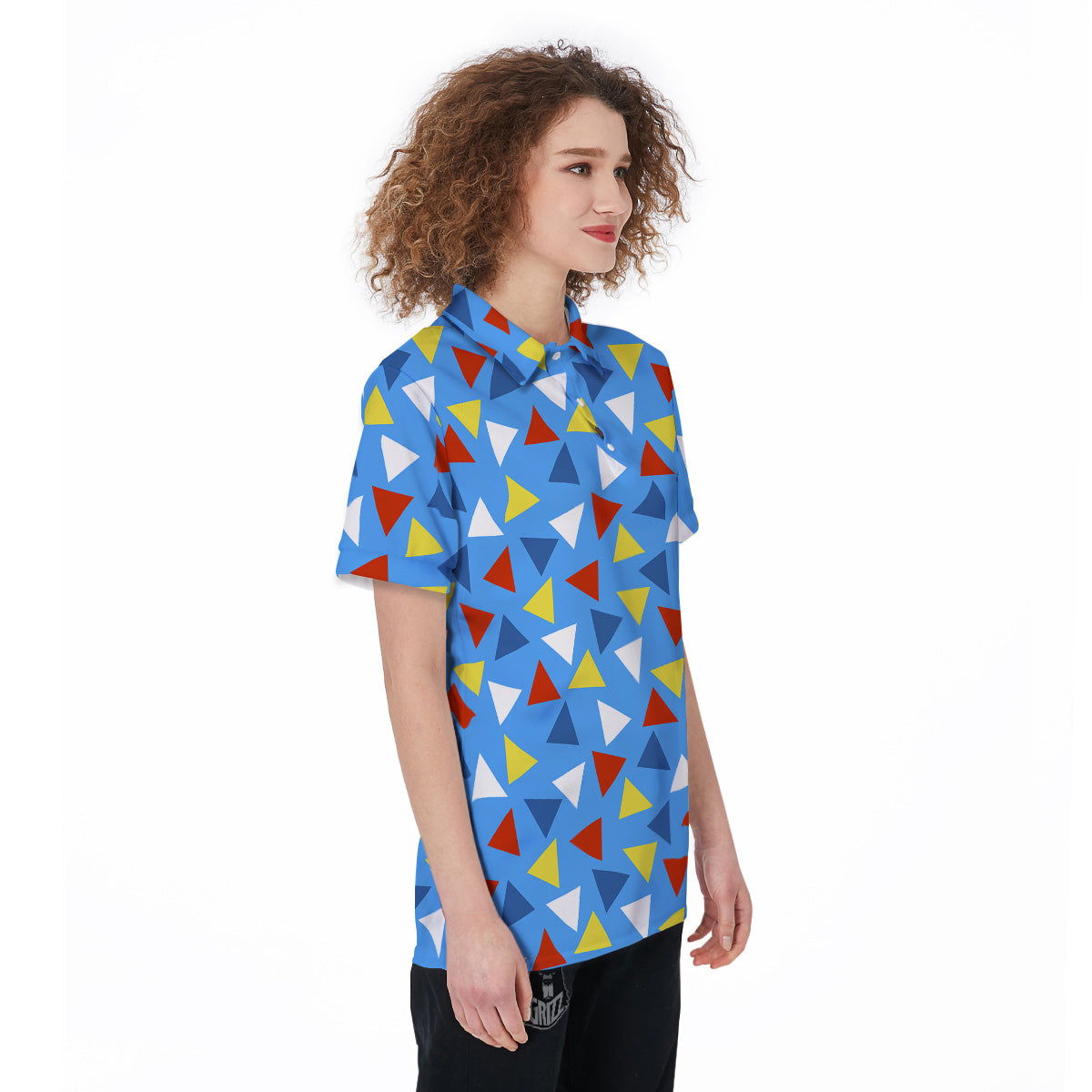 Triangle Autism Awareness Color Print Pattern Women's Golf Shirts-grizzshop