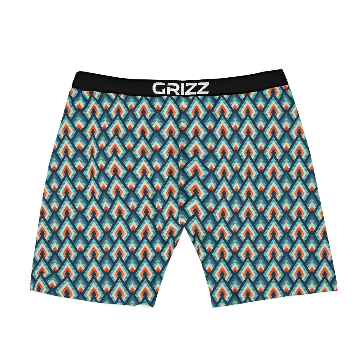 Triangle Blue Geometric Print Pattern Boxer Briefs-grizzshop