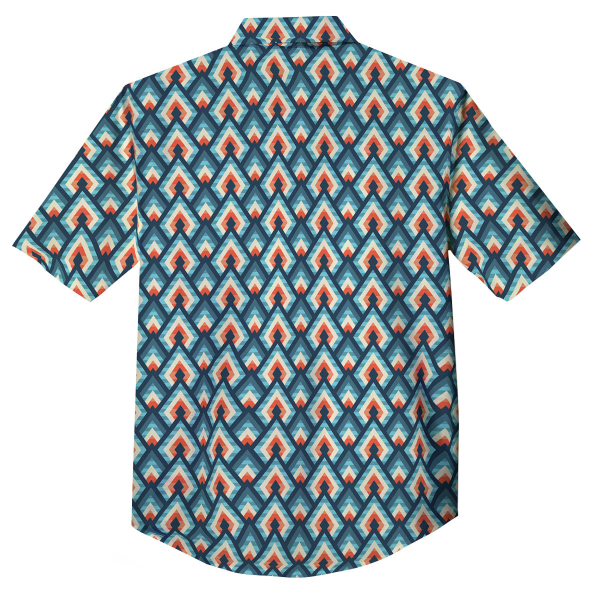 Triangle Blue Geometric Print Pattern Button Up Shirt-grizzshop