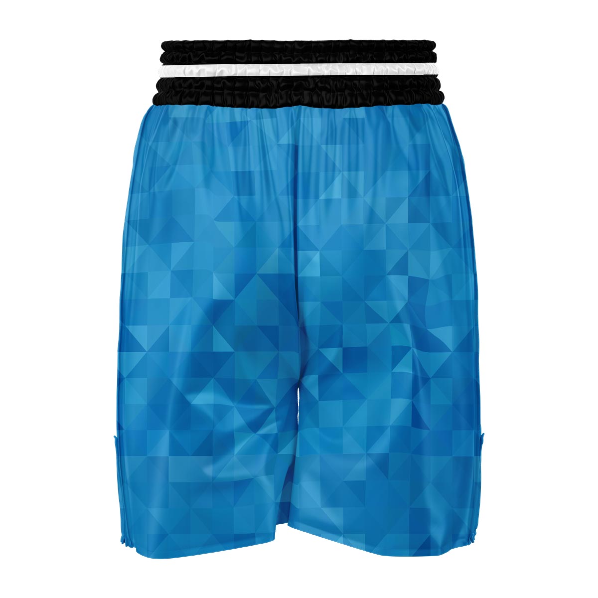 Triangle Blue Pattern Print Boxing Shorts-grizzshop