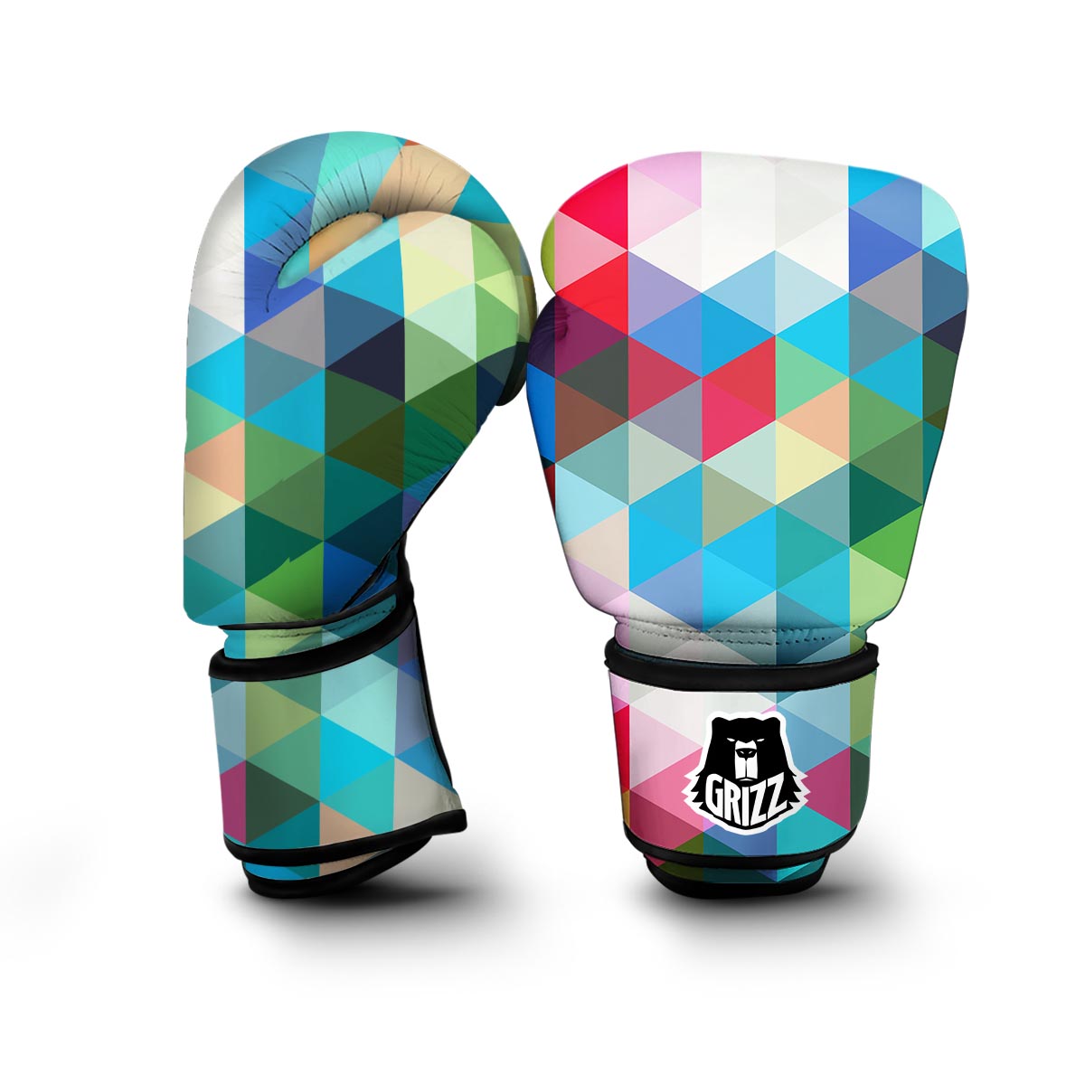 Triangle Colorful Pattern Print Boxing Gloves-grizzshop