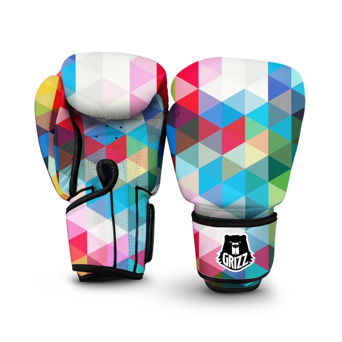 Triangle Colorful Pattern Print Boxing Gloves-grizzshop