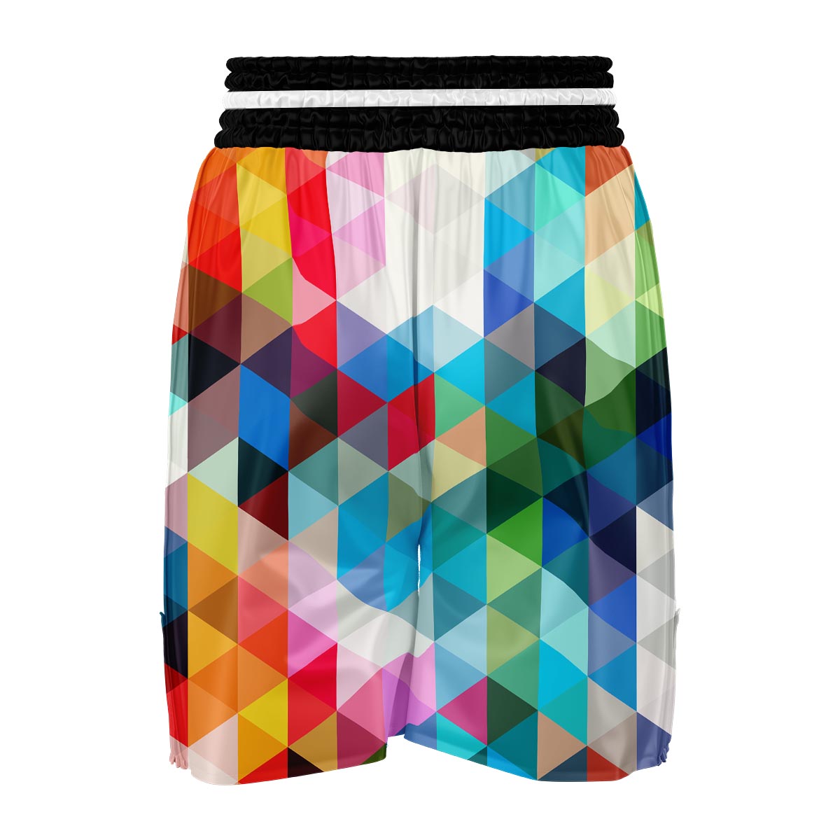 Triangle Colorful Pattern Print Boxing Shorts-grizzshop