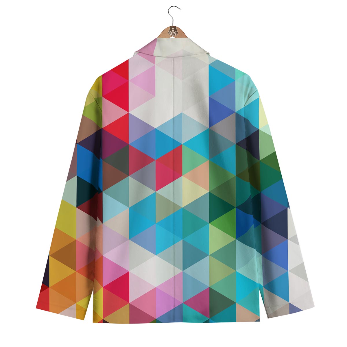 Triangle Colorful Pattern Print Men's Blazer-grizzshop