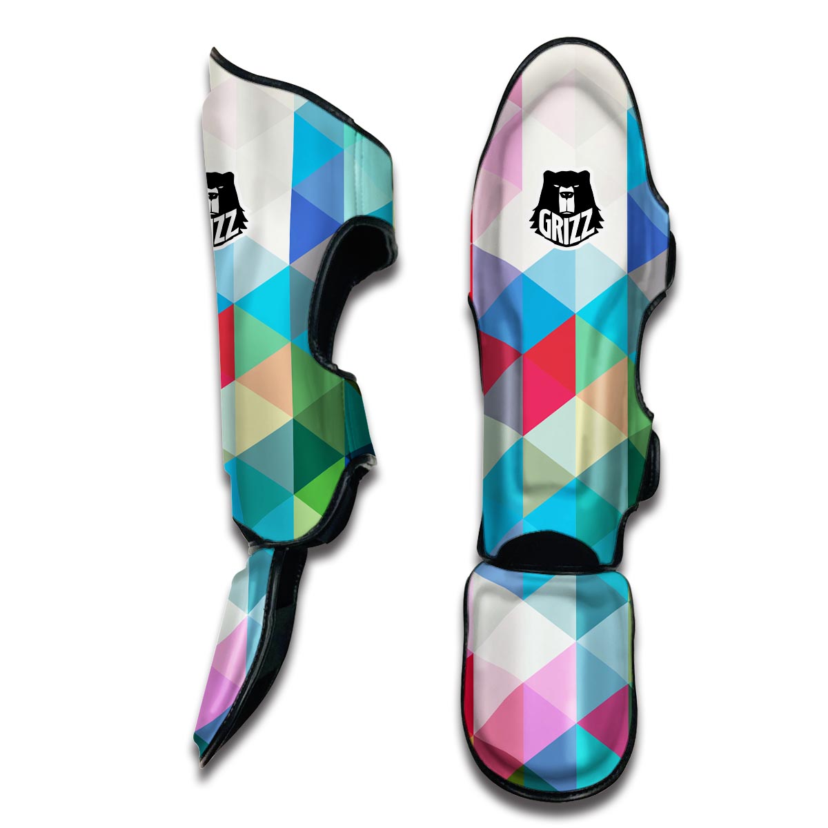 Triangle Colorful Pattern Print Muay Thai Shin Guards-grizzshop