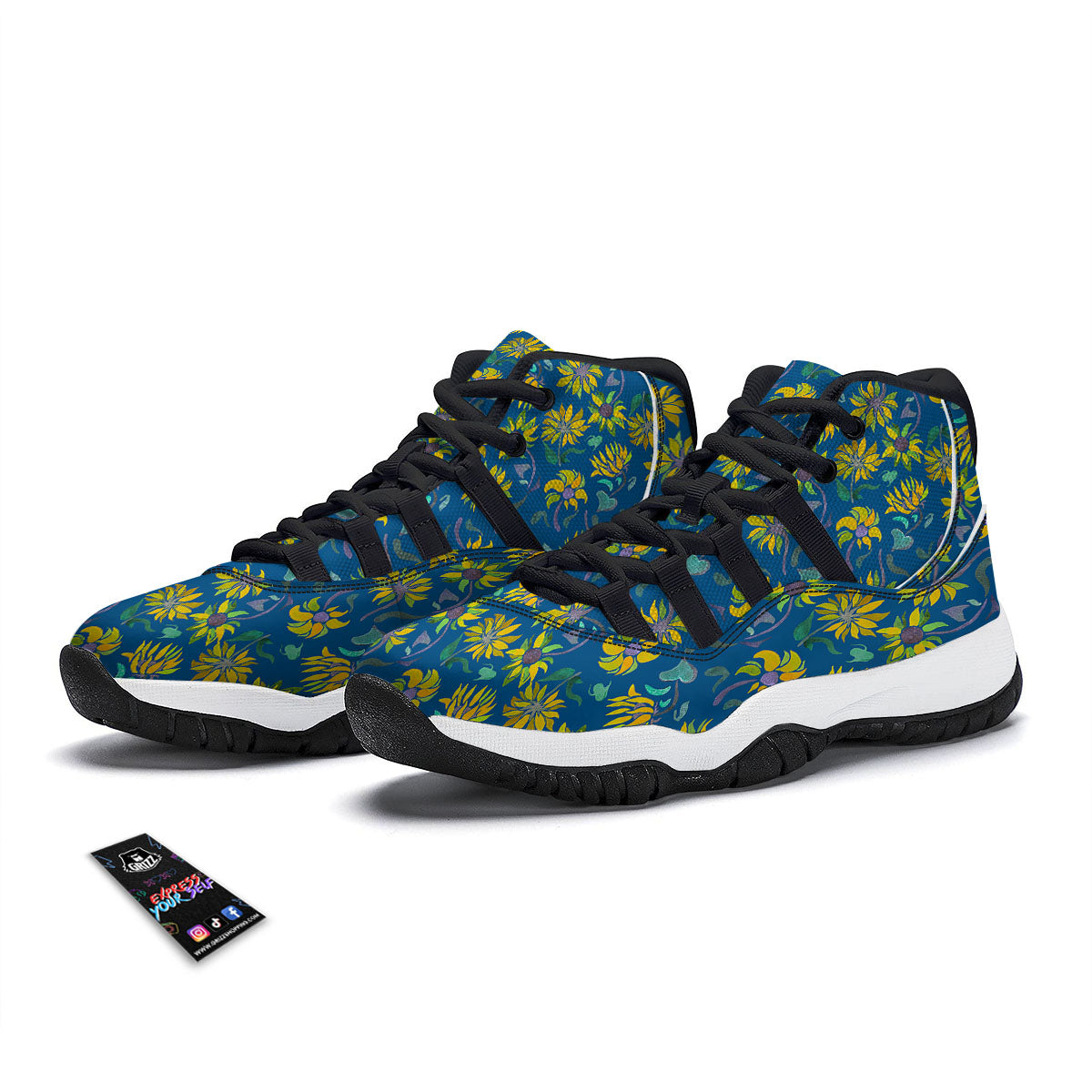 Triangle Dot Geometric Print Pattern Black Bball Shoes-grizzshop