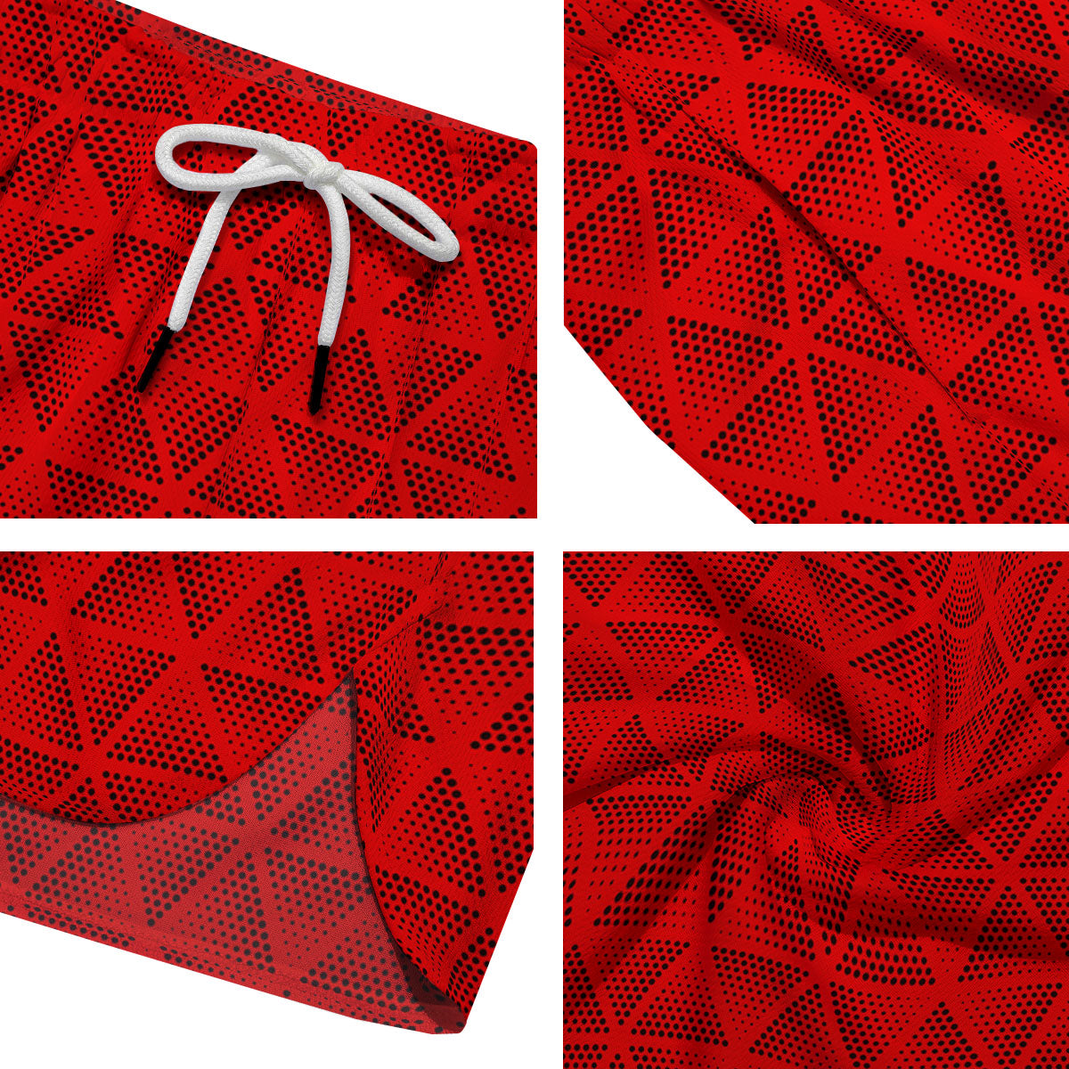 Triangle Dot Geometric Print Pattern Men's Running Shorts-grizzshop
