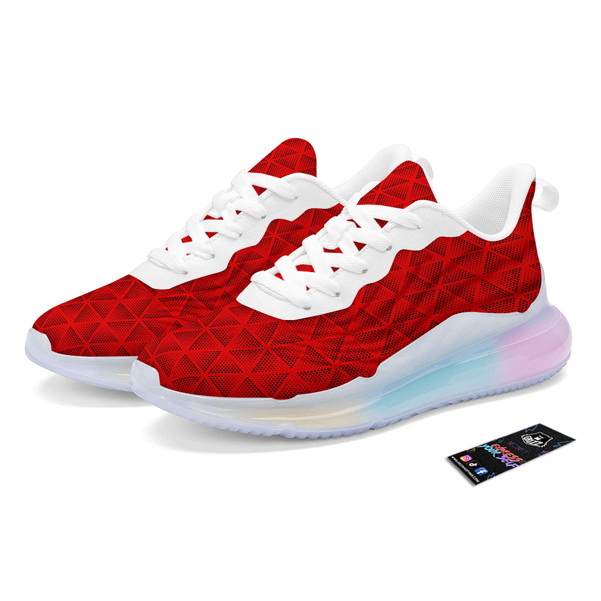 Triangle Dot Geometric Print Pattern Running Sneakers-grizzshop