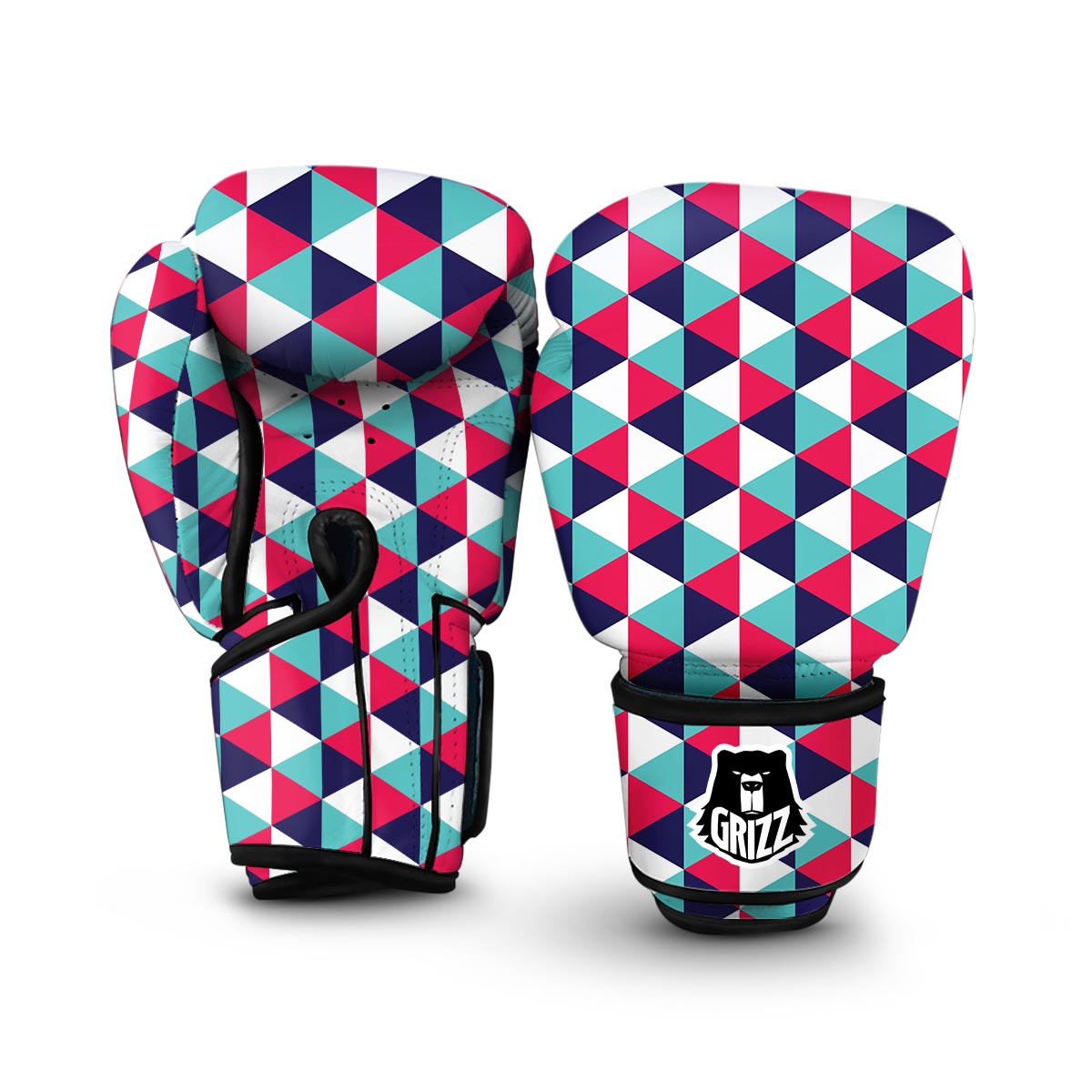 Triangle Pattern Print Boxing Gloves-grizzshop