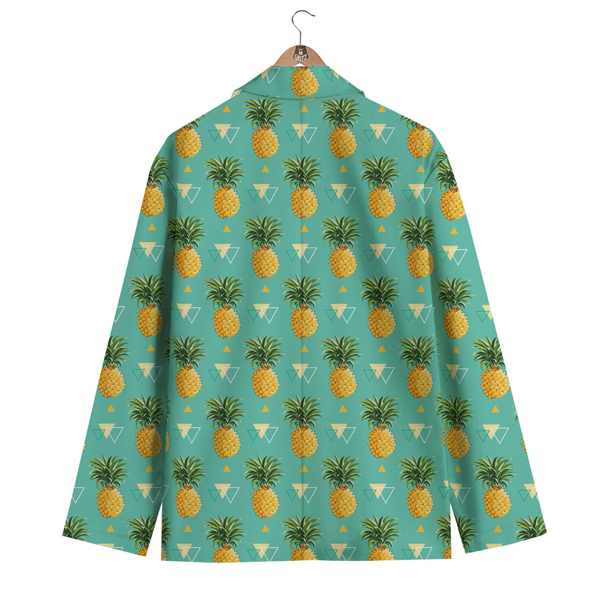 Triangle Pineapple Print Men's Blazer-grizzshop