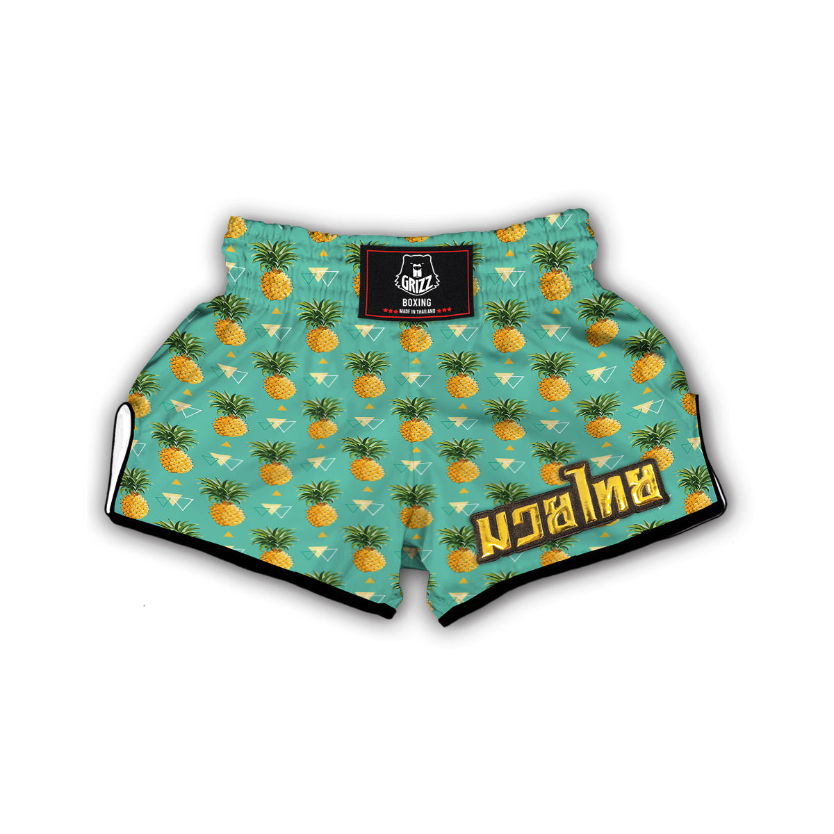 Triangle Pineapple Print Muay Thai Boxing Shorts-grizzshop