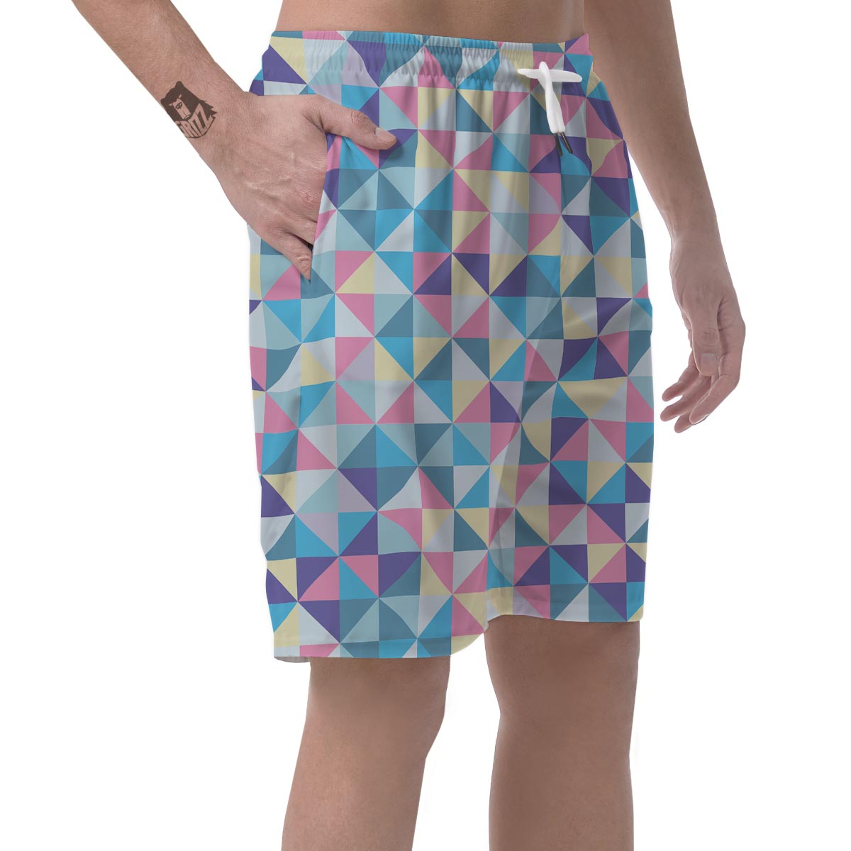 Triangle Print Pattern Men's Shorts-grizzshop