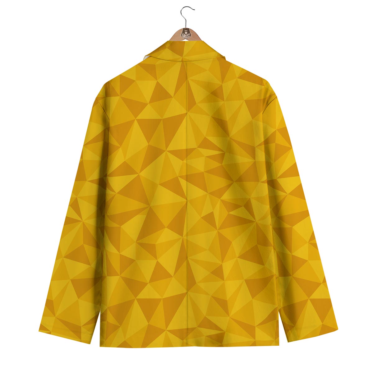 Triangle Yellow Pattern Print Men's Blazer-grizzshop