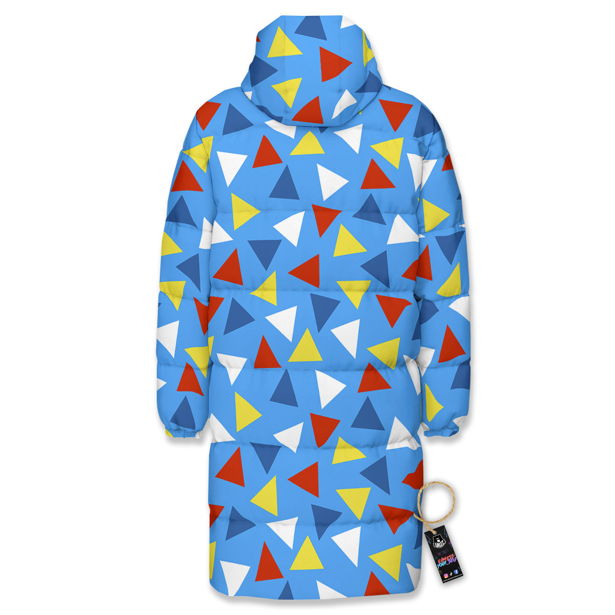 Triangle Autism Awareness Color Print Pattern Long Down Jacket