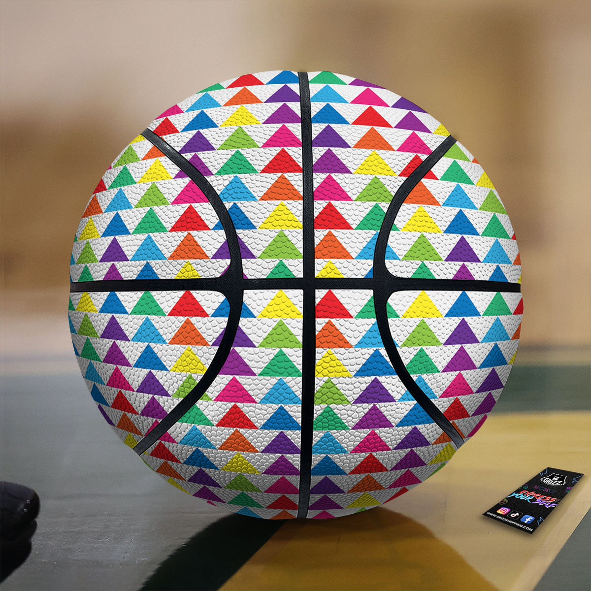 Triangles Rainbow Print Pattern Basketball-grizzshop