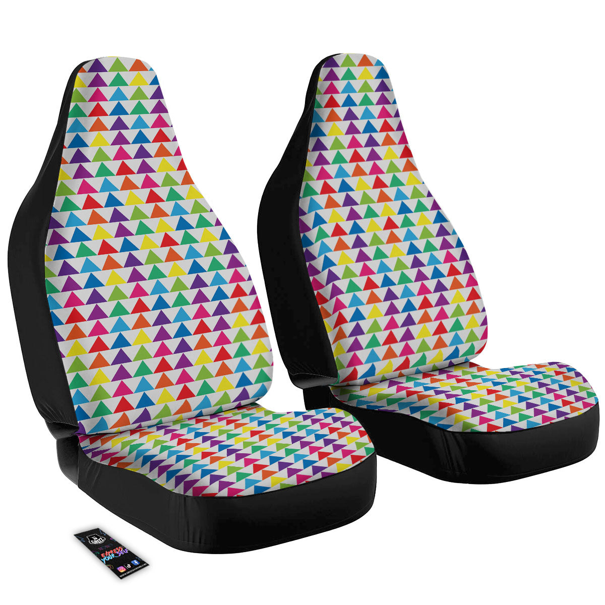 Triangles Rainbow Print Pattern Car Seat Covers-grizzshop