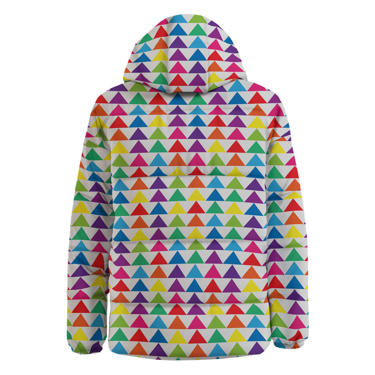 Triangles Rainbow Print Pattern Down Jacket-grizzshop