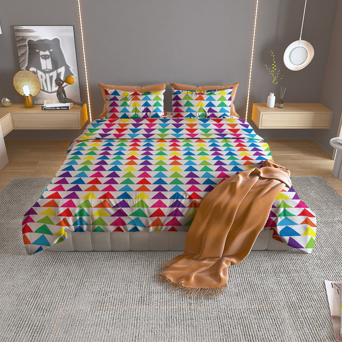 Tropical Watercolor Print Pattern Duvet Cover Bedding Set