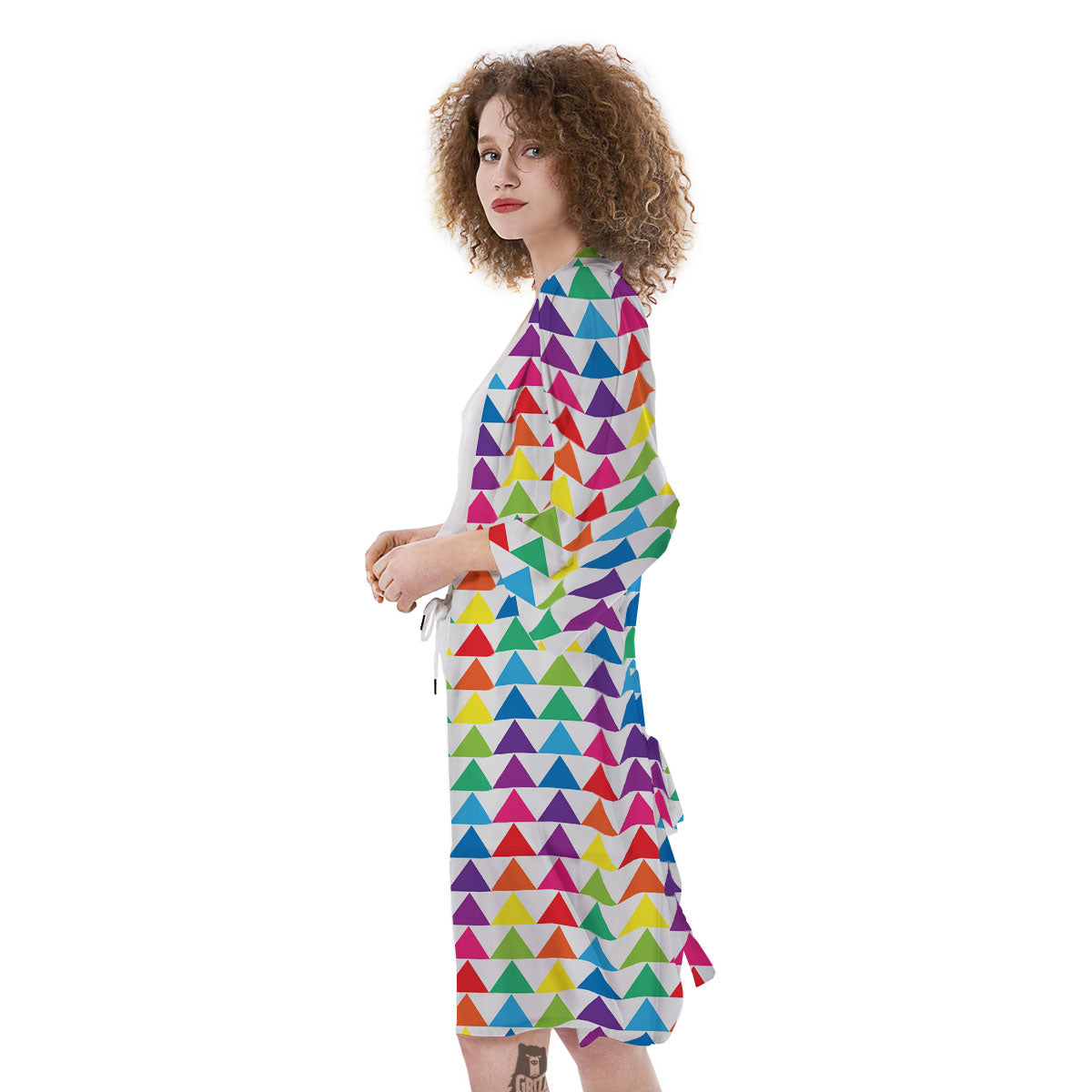 Triangles Rainbow Print Pattern Kimono-grizzshop