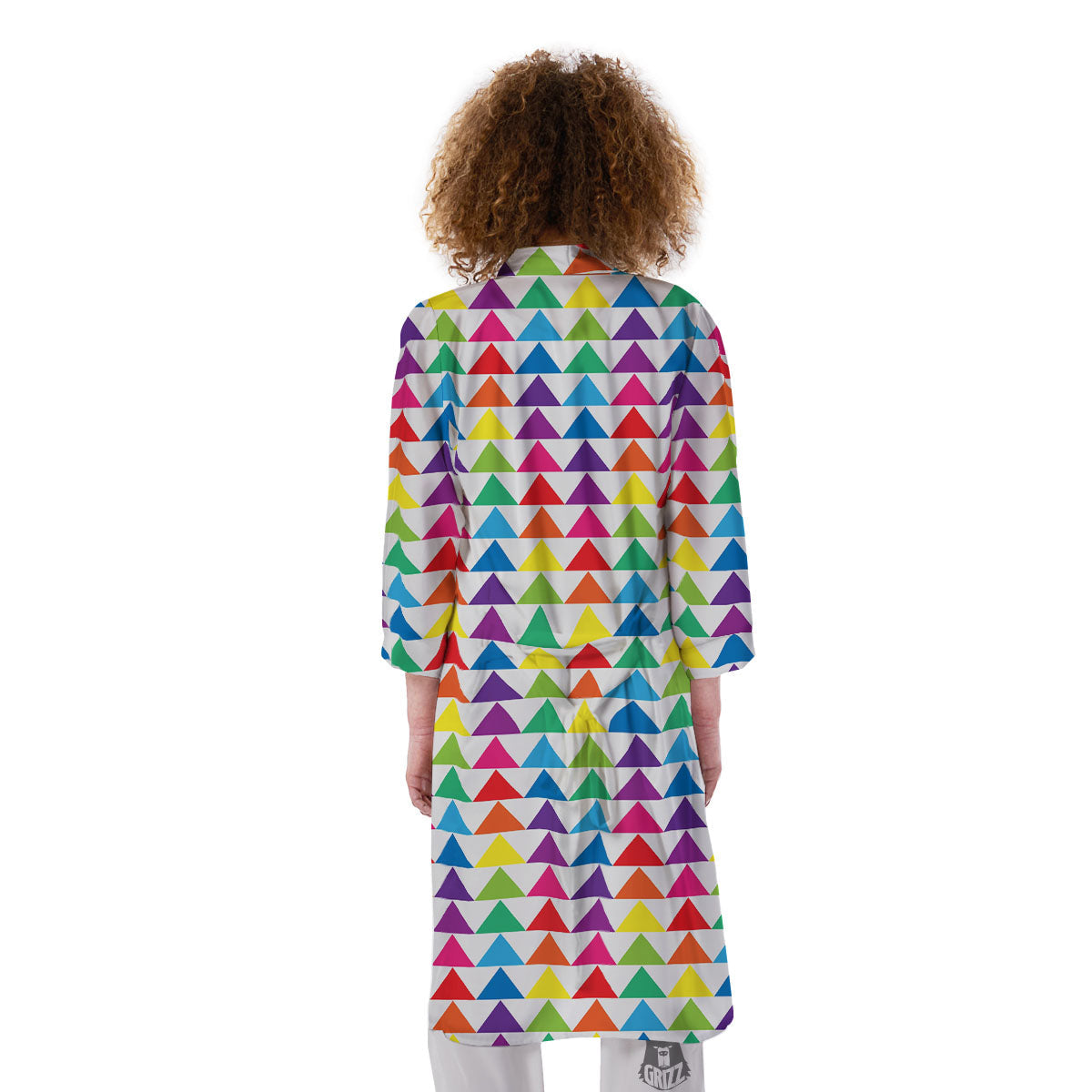 Triangles Rainbow Print Pattern Kimono-grizzshop