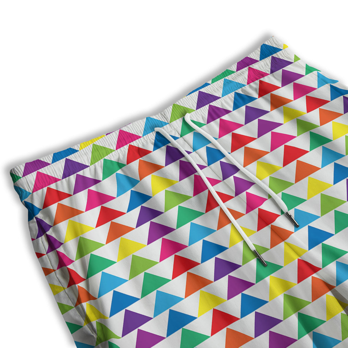 Triangles Rainbow Print Pattern Men's Athletic Shorts