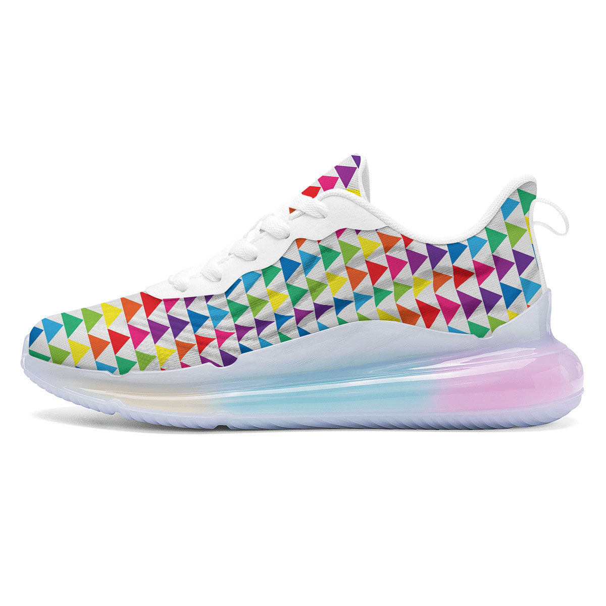 Triangles Rainbow Print Pattern Running Sneakers-grizzshop