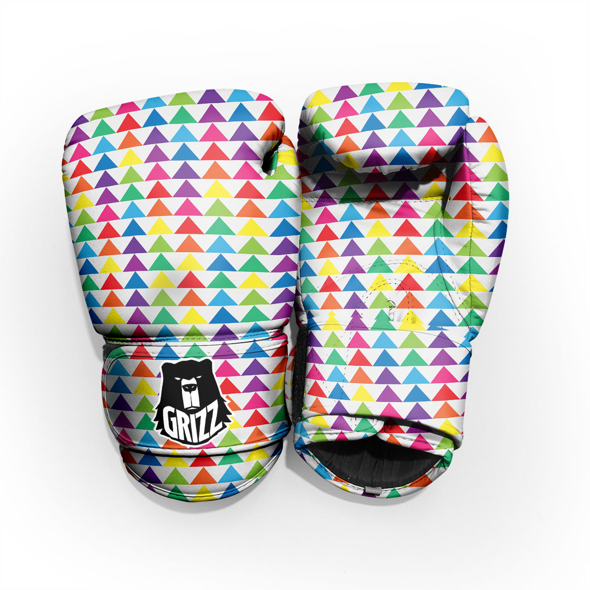 Triangles Rainbow Print Pattern Pro Boxing Glove