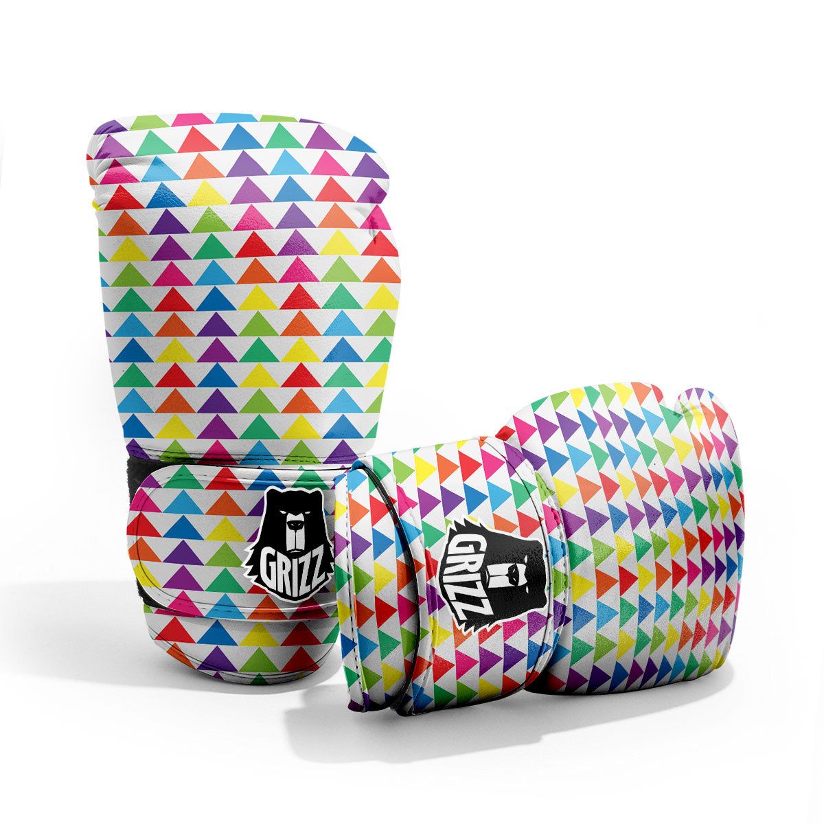 Triangles Rainbow Print Pattern Pro Boxing Glove