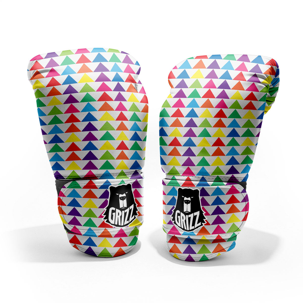 Triangles Rainbow Print Pattern Pro Boxing Glove
