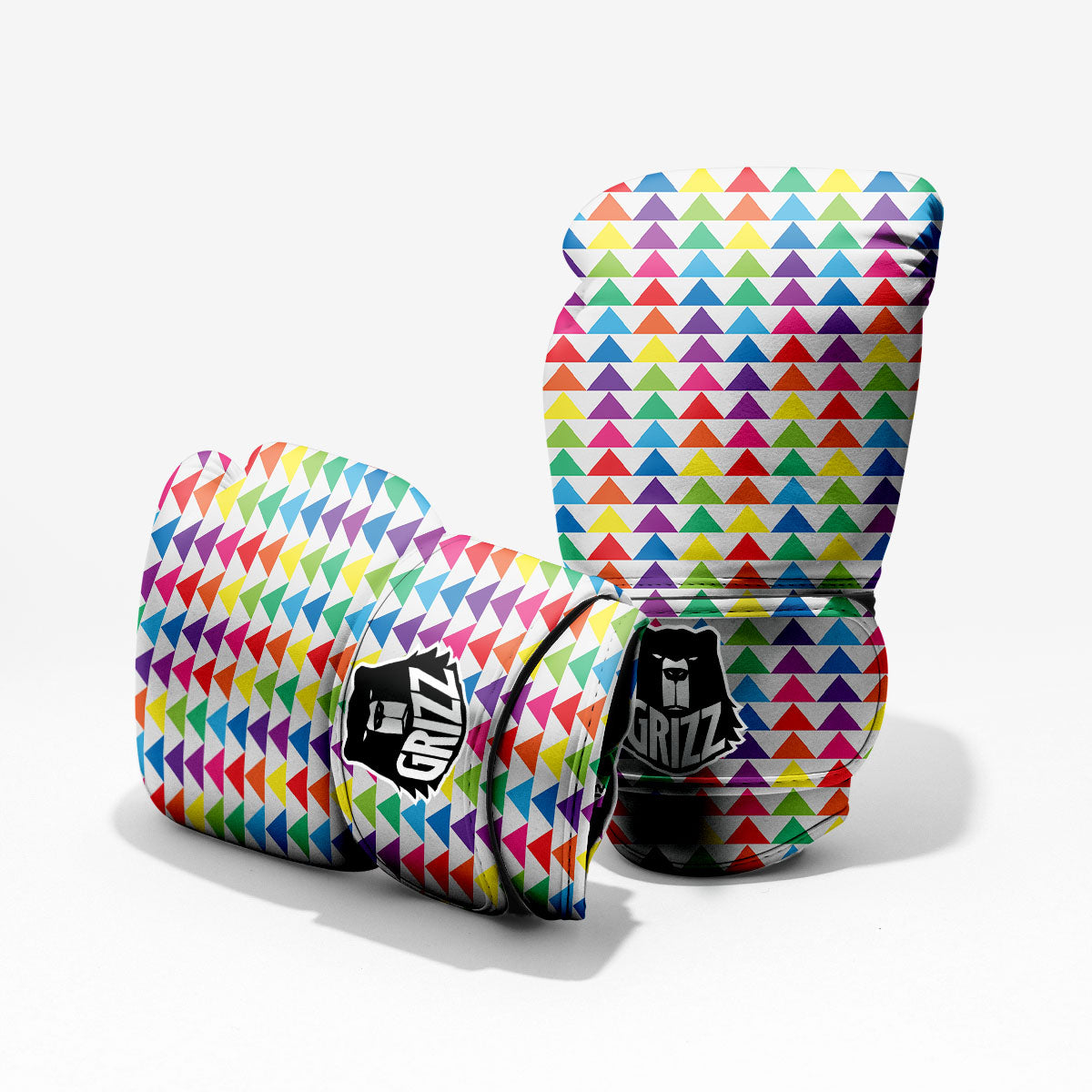 Triangles Rainbow Print Pattern Pro Boxing Glove