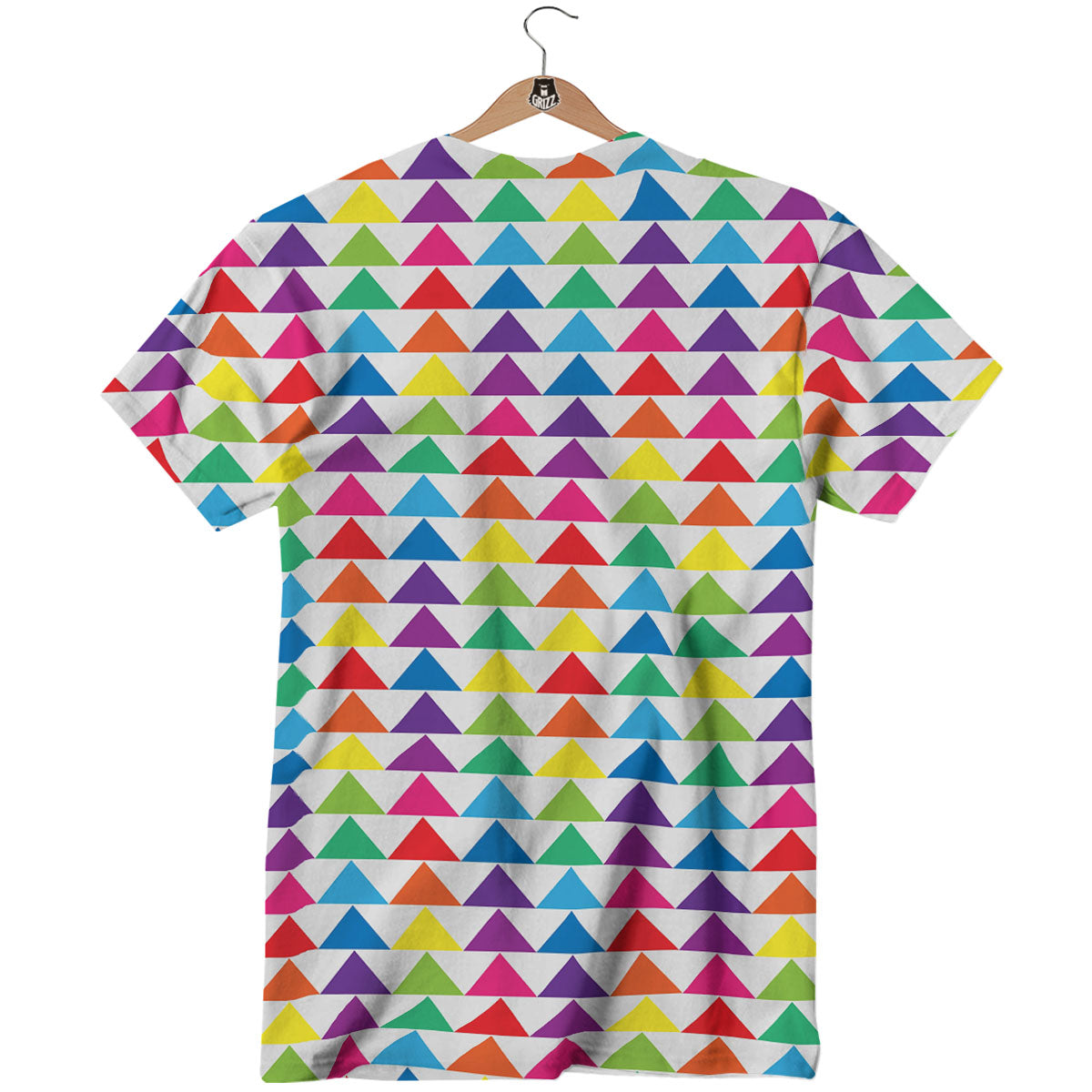 Triangles Rainbow Print Pattern T-Shirt-grizzshop