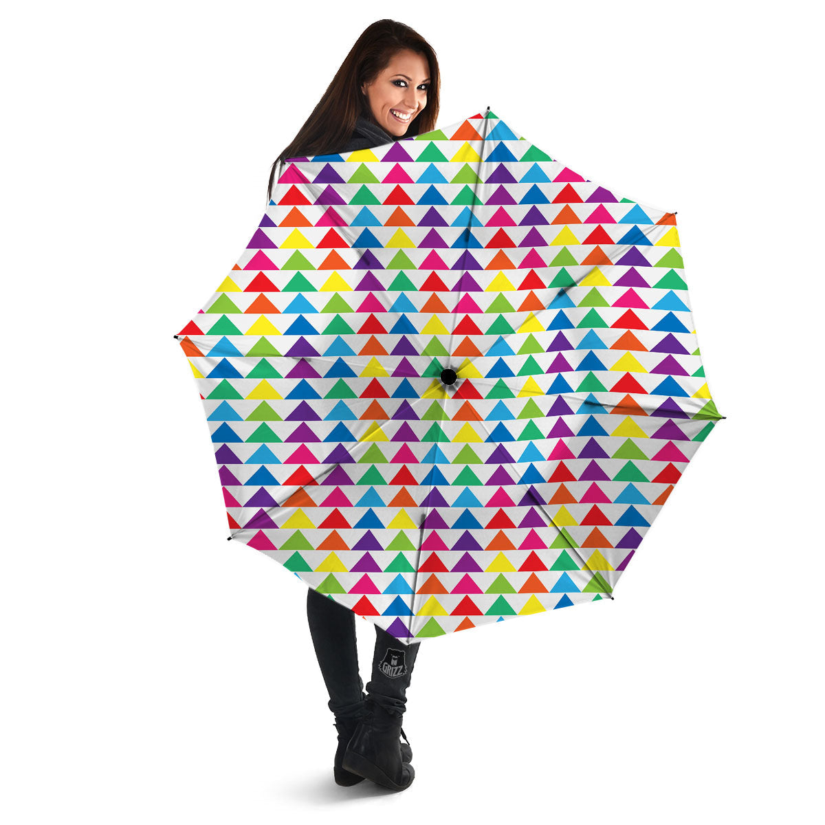 Triangles Rainbow Print Pattern Umbrella-grizzshop