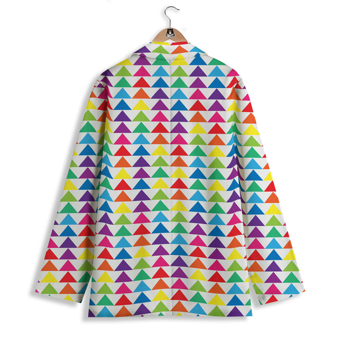 Triangles Rainbow Print Pattern Women's Blazer-grizzshop