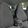 TriangularTunnel Black And White Print Car Seat Covers-grizzshop