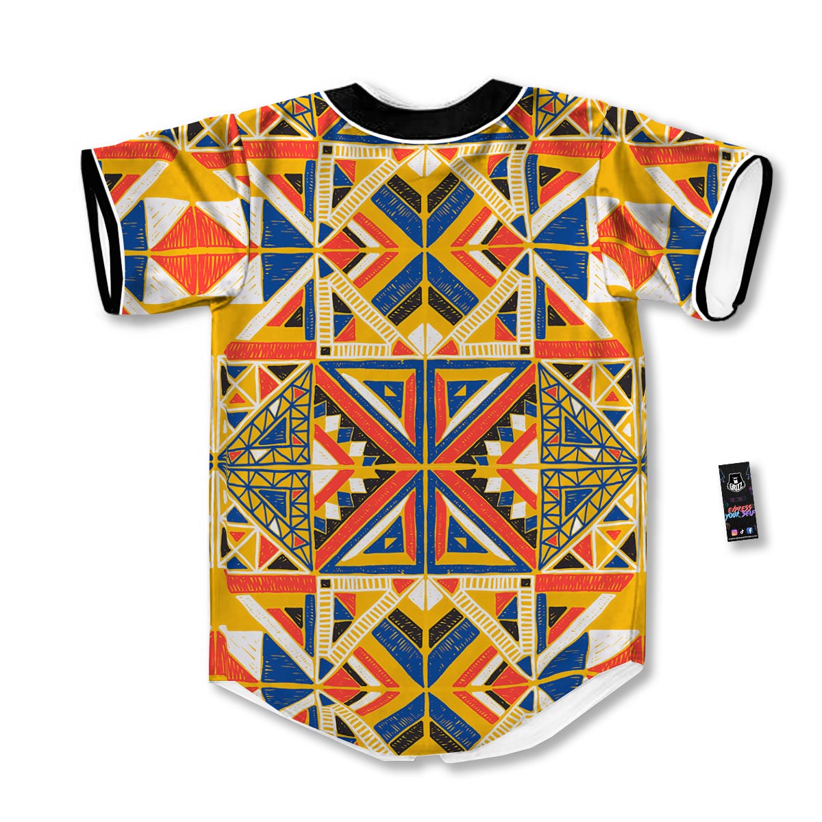 Tribal African Ethnic Sunset Print Pattern Baseball Jersey-grizzshop