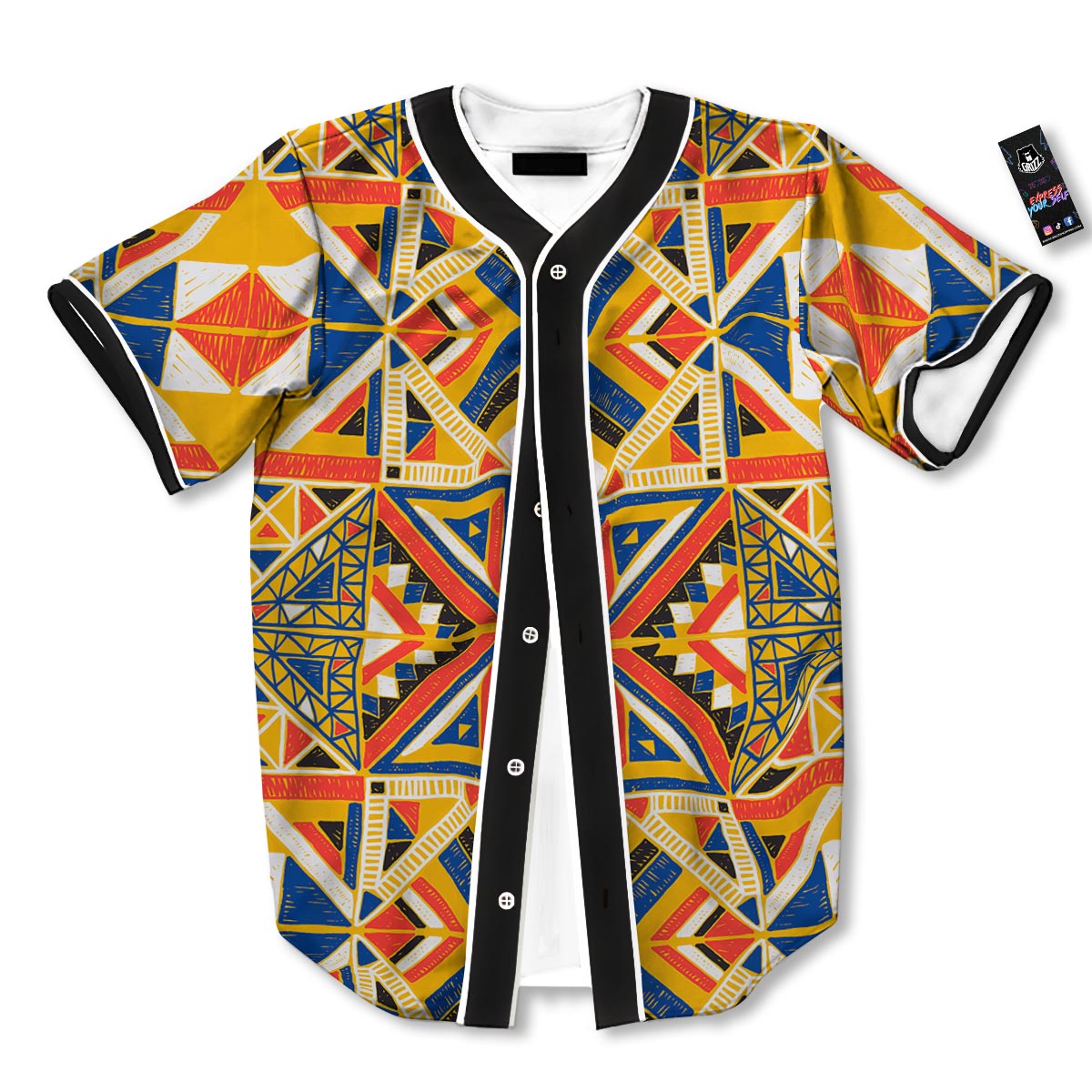 Tribal African Ethnic Sunset Print Pattern Baseball Jersey-grizzshop