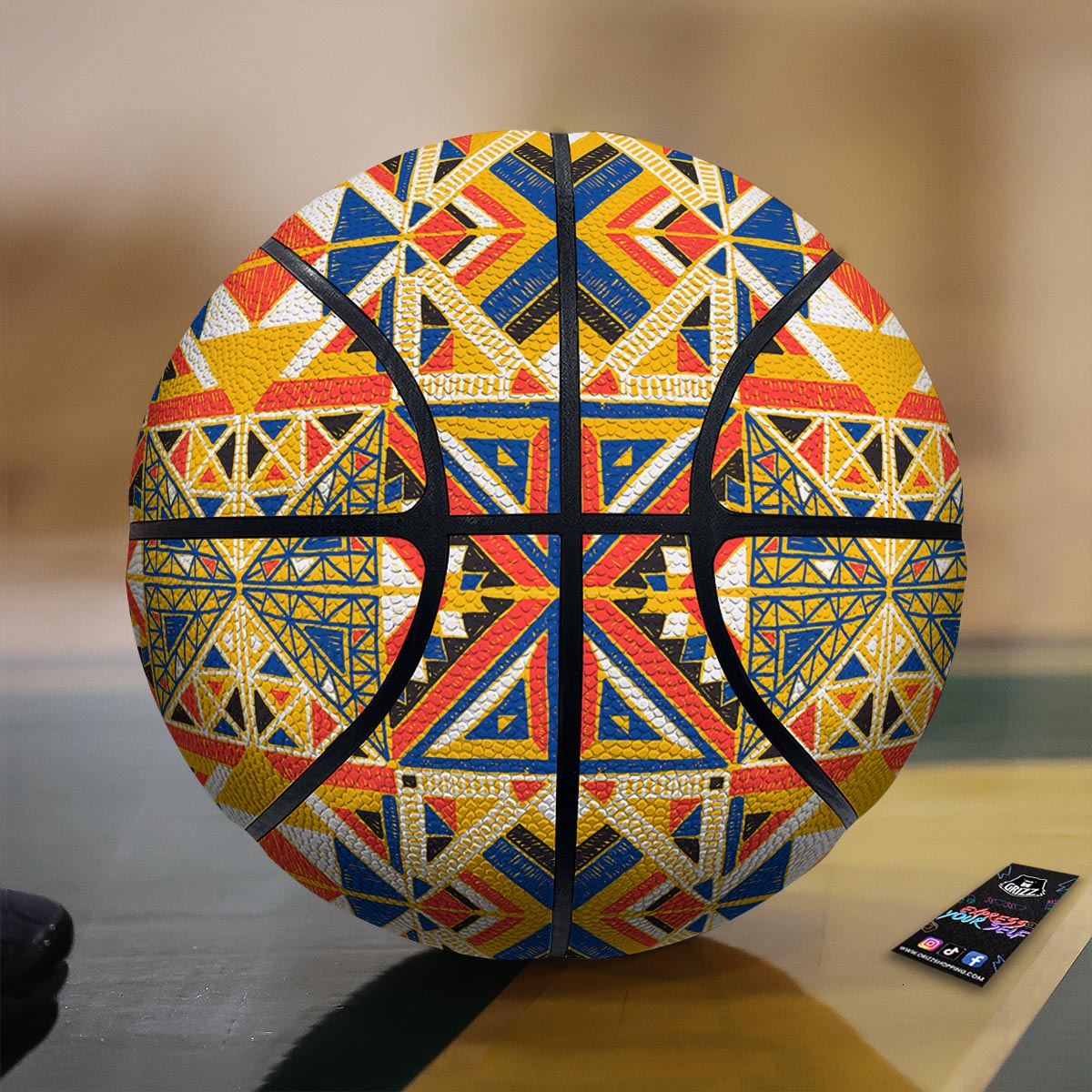 Tribal African Ethnic Sunset Print Pattern Basketball