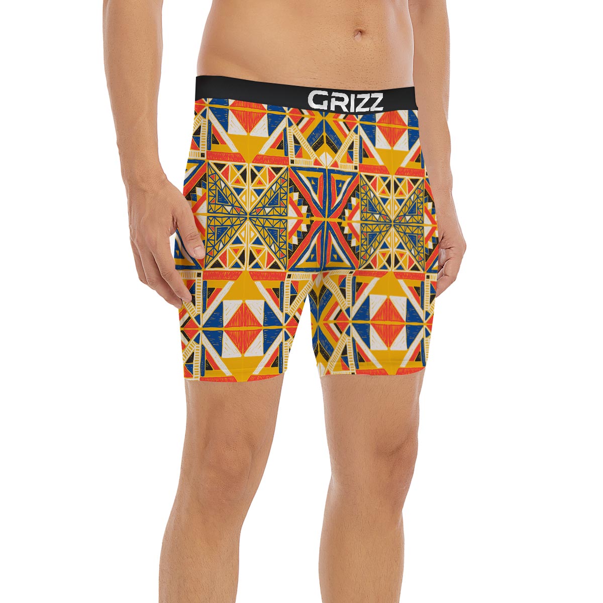 Tribal African Ethnic Sunset Print Pattern Boxer Briefs-grizzshop