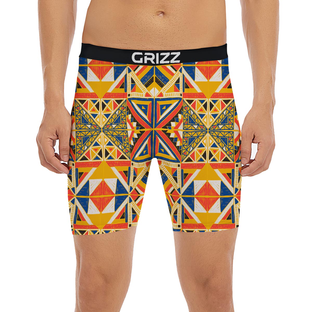 Tribal African Ethnic Sunset Print Pattern Boxer Briefs-grizzshop