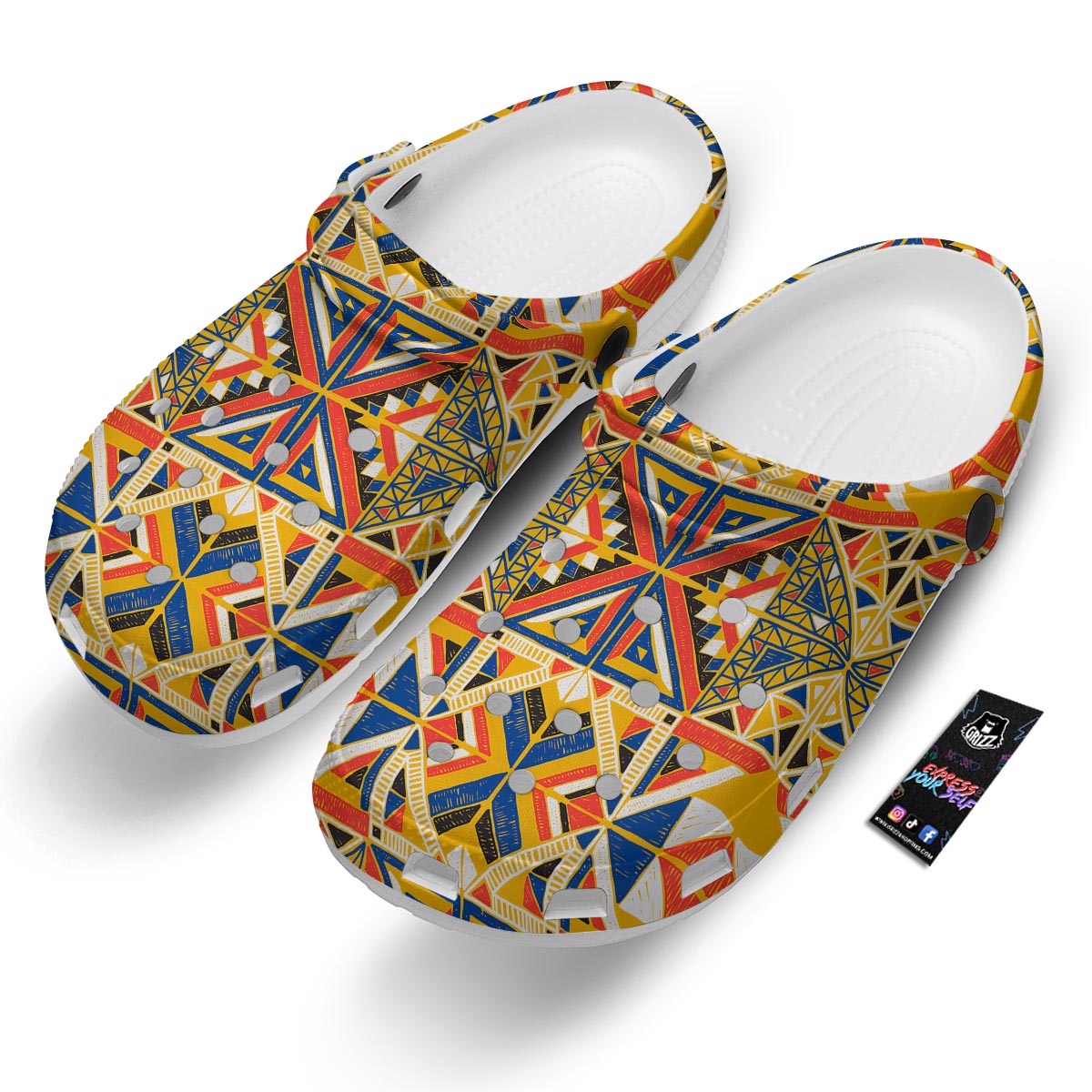 Tribal African Ethnic Sunset Print Pattern Clog-grizzshop