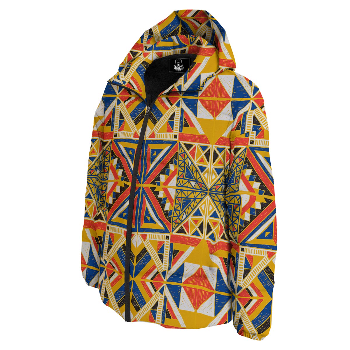 Tribal African Ethnic Sunset Print Pattern Down Jacket-grizzshop