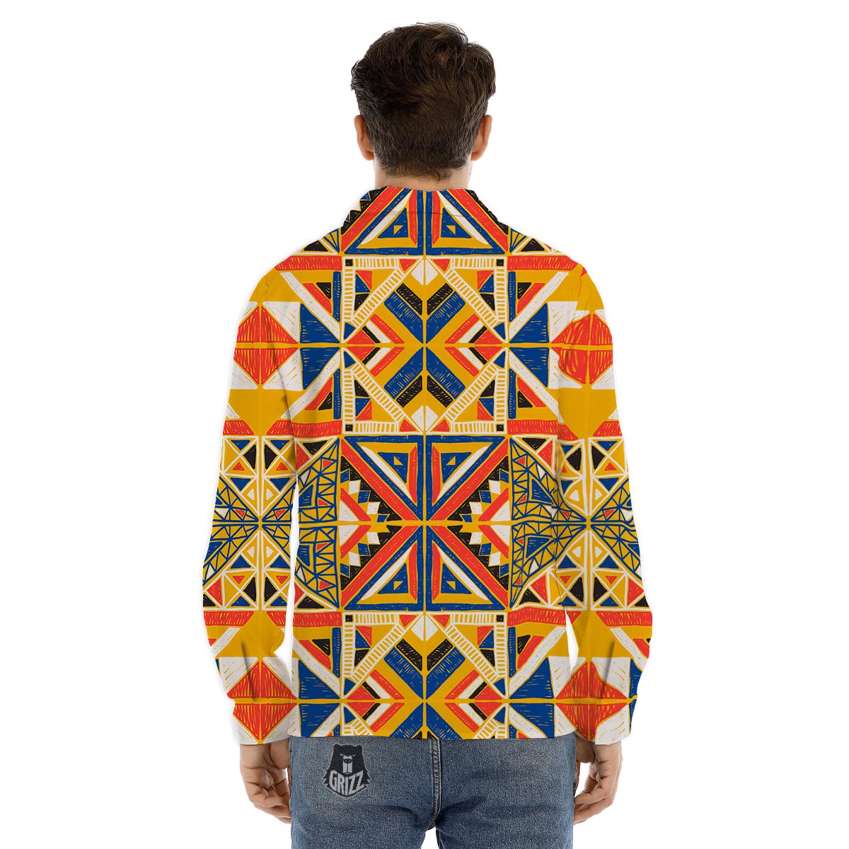 Tribal African Ethnic Sunset Print Pattern Men's Dress Shirts-grizzshop