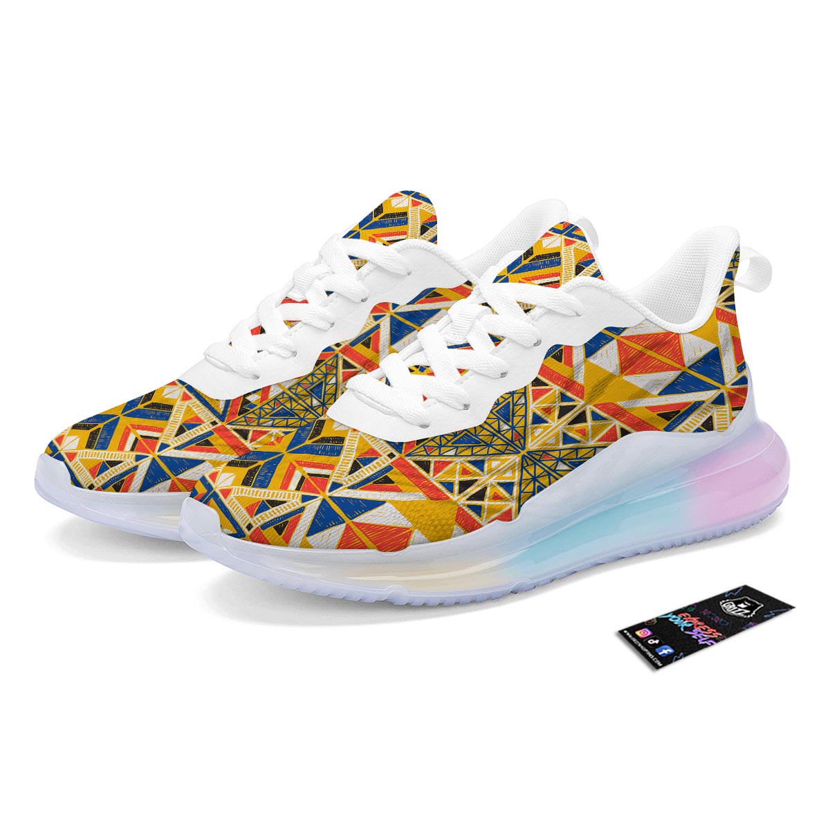 Tribal African Ethnic Sunset Print Pattern Running Sneakers-grizzshop