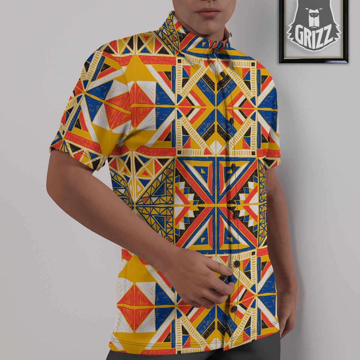 Tribal African Ethnic Sunset Print Pattern Untucked Shirts-grizzshop