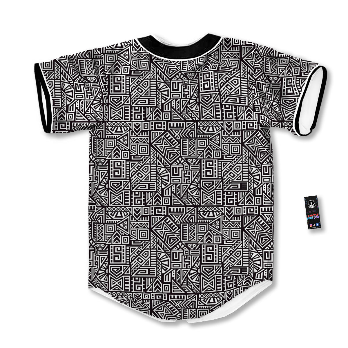 Tribal Ancient Aztec Print Pattern Baseball Jersey-grizzshop