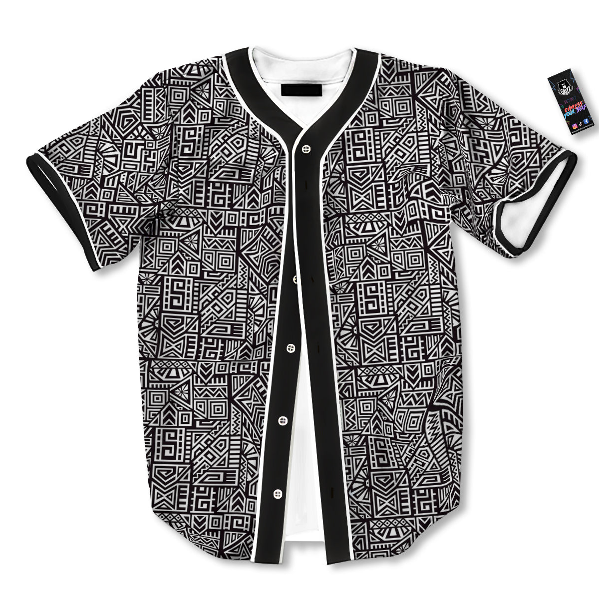 Tribal Ancient Aztec Print Pattern Baseball Jersey-grizzshop